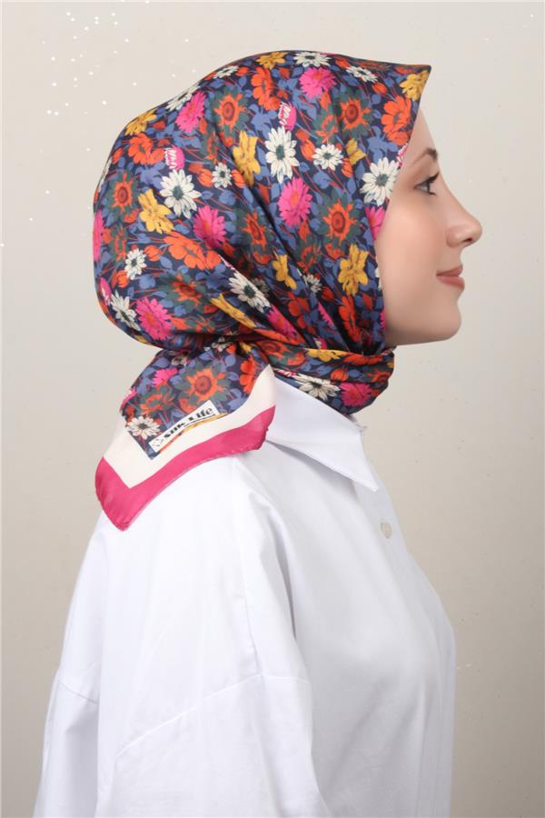 Silk Life Soft Pamuk Eşarp 4132-8 Fuşya
