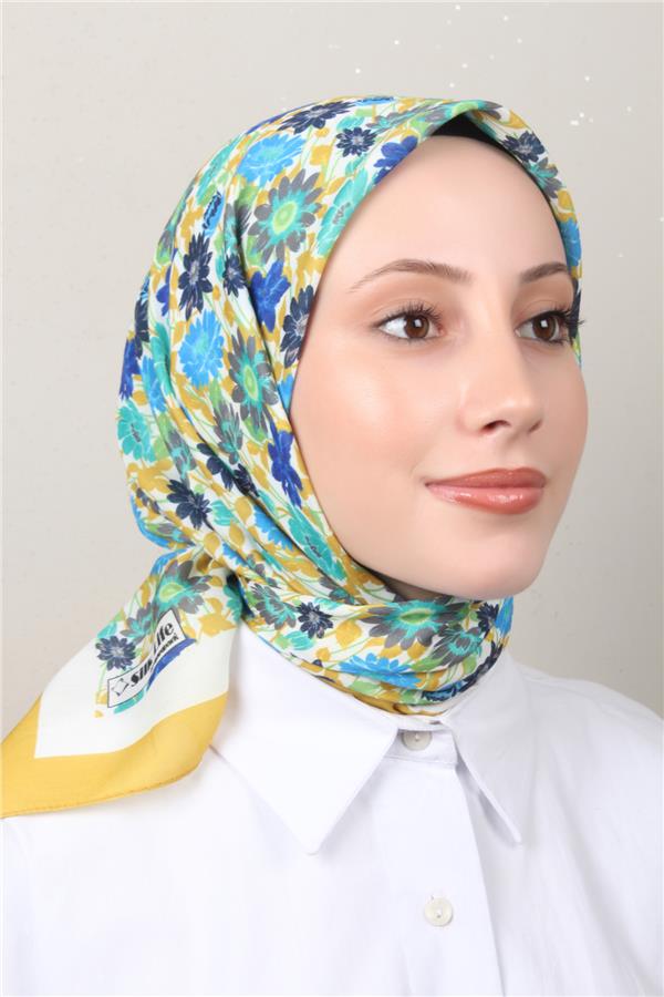 Silk Life Soft Pamuk Eşarp 4132-9 Açık Hardal 