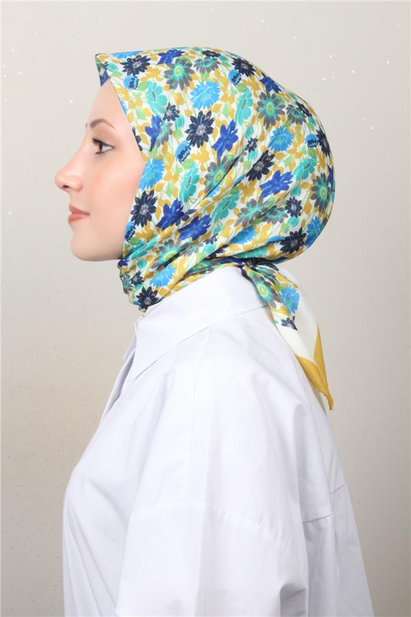 Silk Life Soft Pamuk Eşarp 4132-9 Açık Hardal 