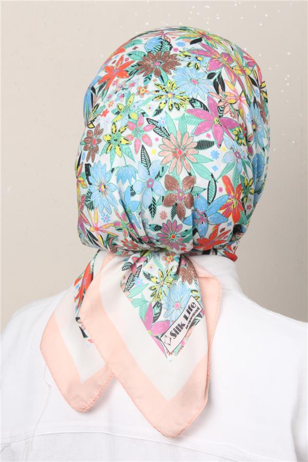 Silk Life Soft Pamuk Eşarp 4133-10 Somon 