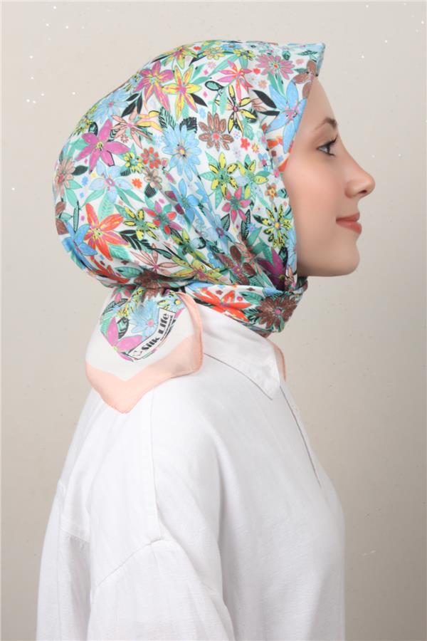 Silk Life Soft Pamuk Eşarp 4133-10 Somon 