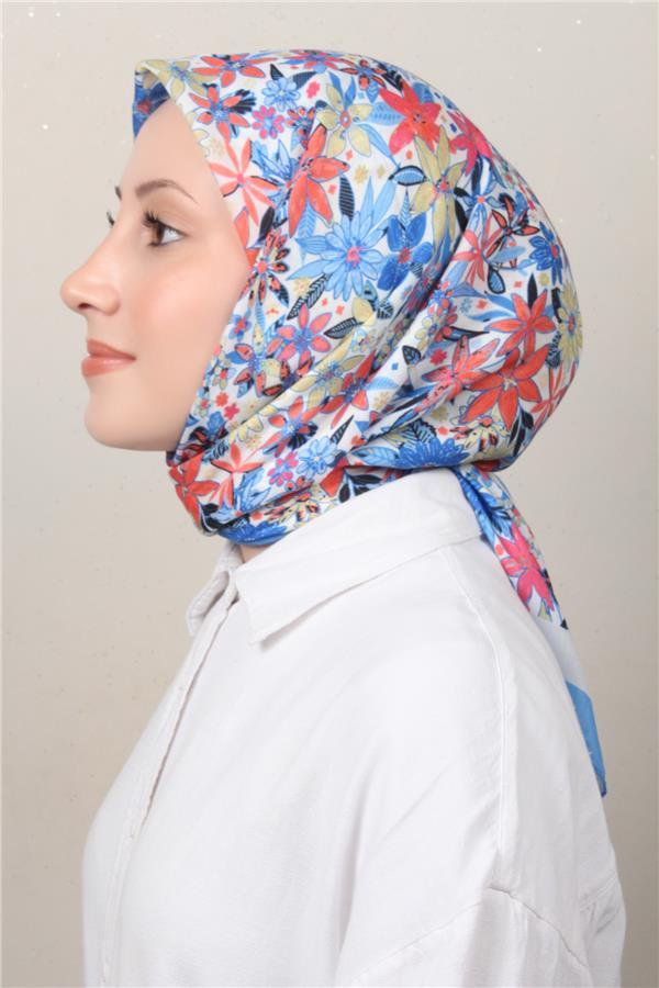 Silk Life Soft Pamuk Eşarp 4133-11 Açık Mavi