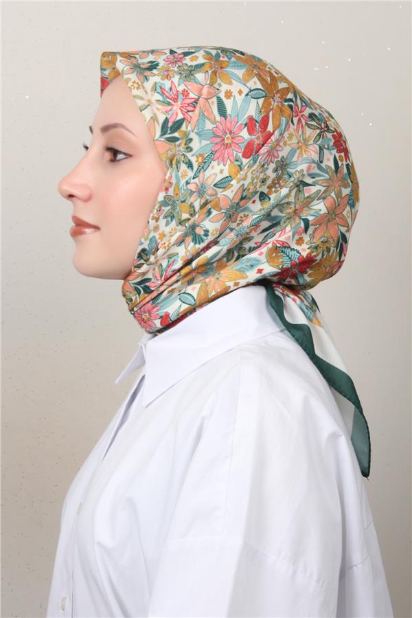 Silk Life Soft Pamuk Eşarp 4133-2 Zümrüt