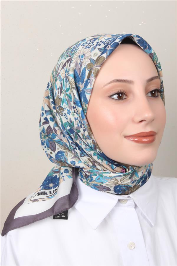 Silk Life Soft Pamuk Eşarp 4133-3 Gri 