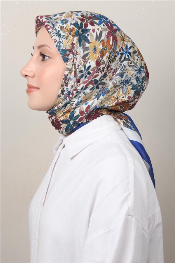 Silk Life Soft Pamuk Eşarp 4133-6 Saks