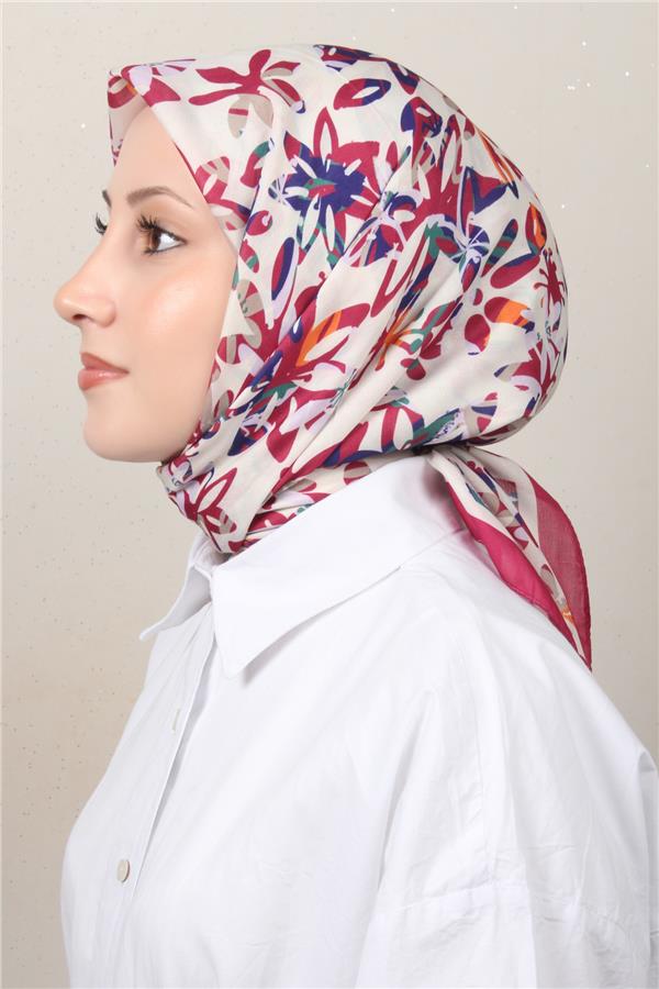 Silk Life Soft Pamuk Eşarp 4134-1 Fuşya 