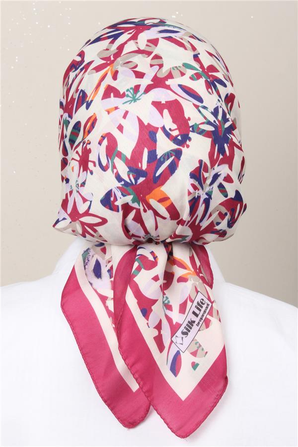 Silk Life Soft Pamuk Eşarp 4134-1 Fuşya 