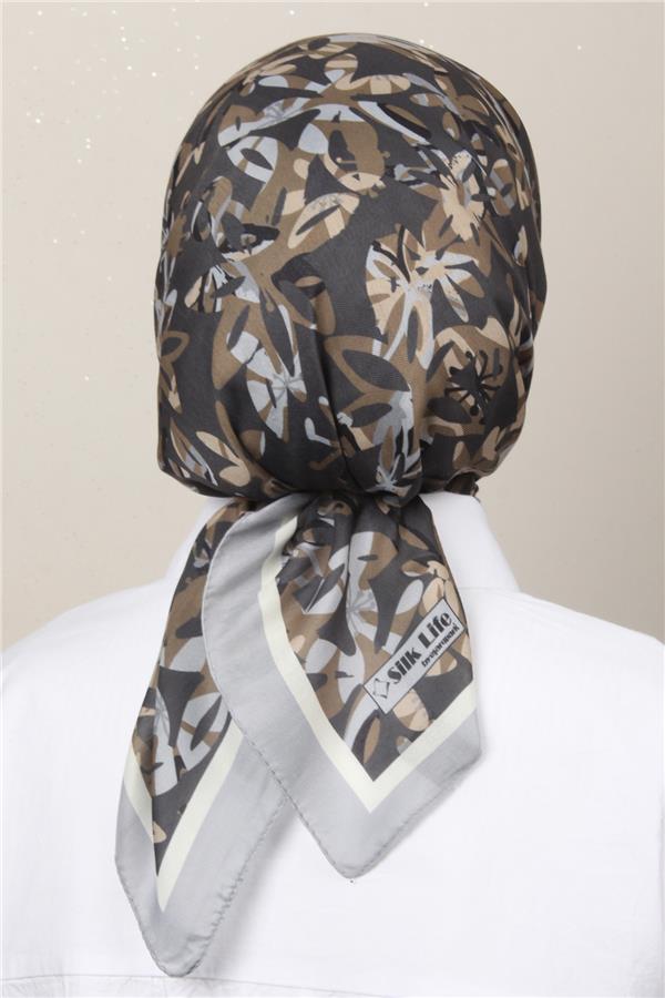 Silk Life Soft Pamuk Eşarp 4134-2 Gri