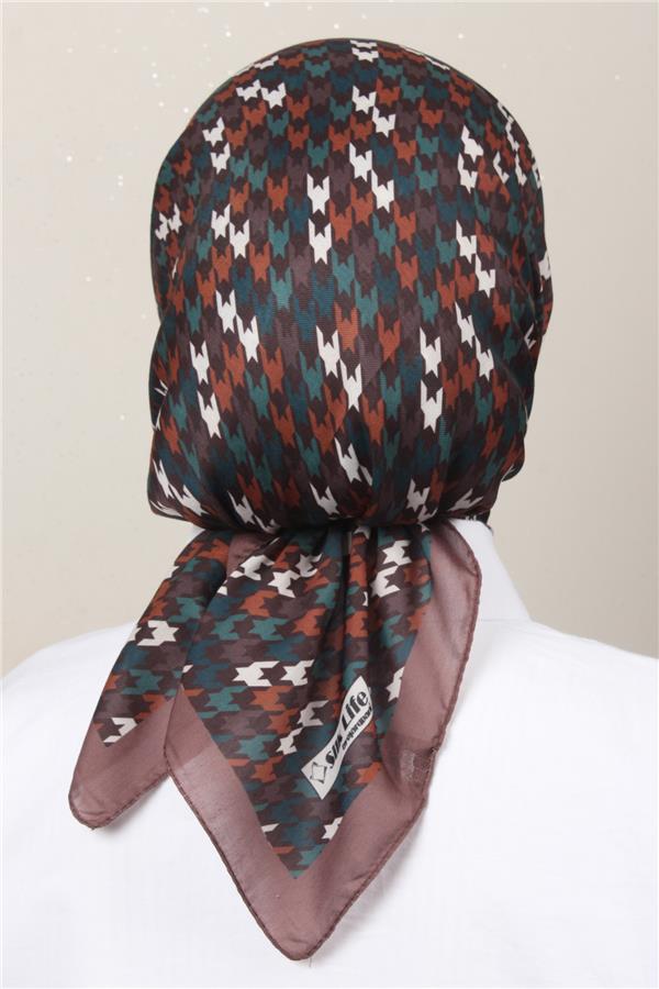 Silk Life Soft Pamuk Eşarp 4140-10 Kahverengi