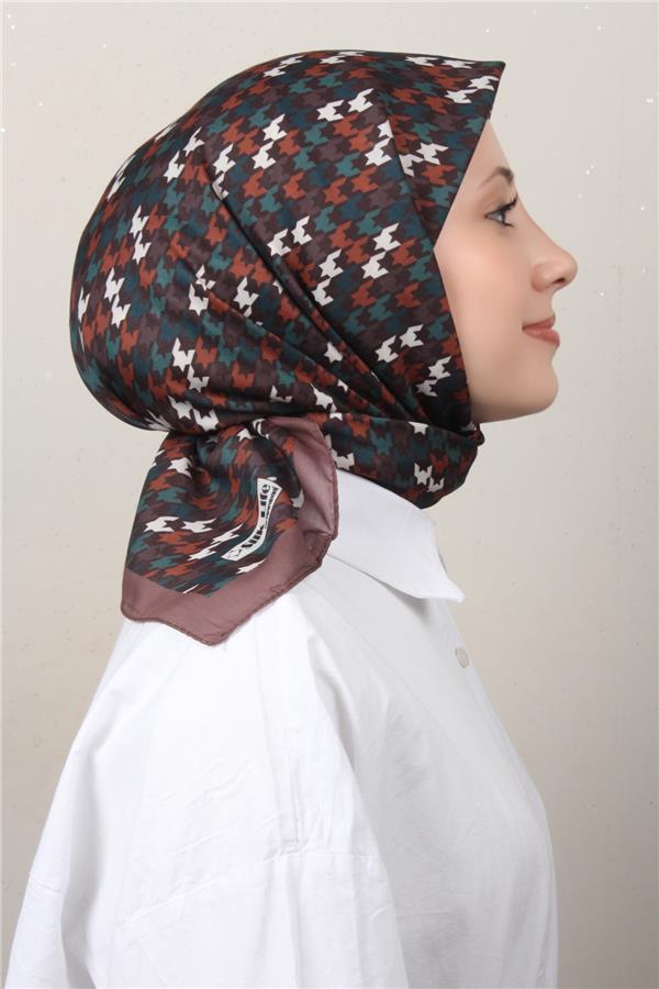 Silk Life Soft Pamuk Eşarp 4140-10 Kahverengi