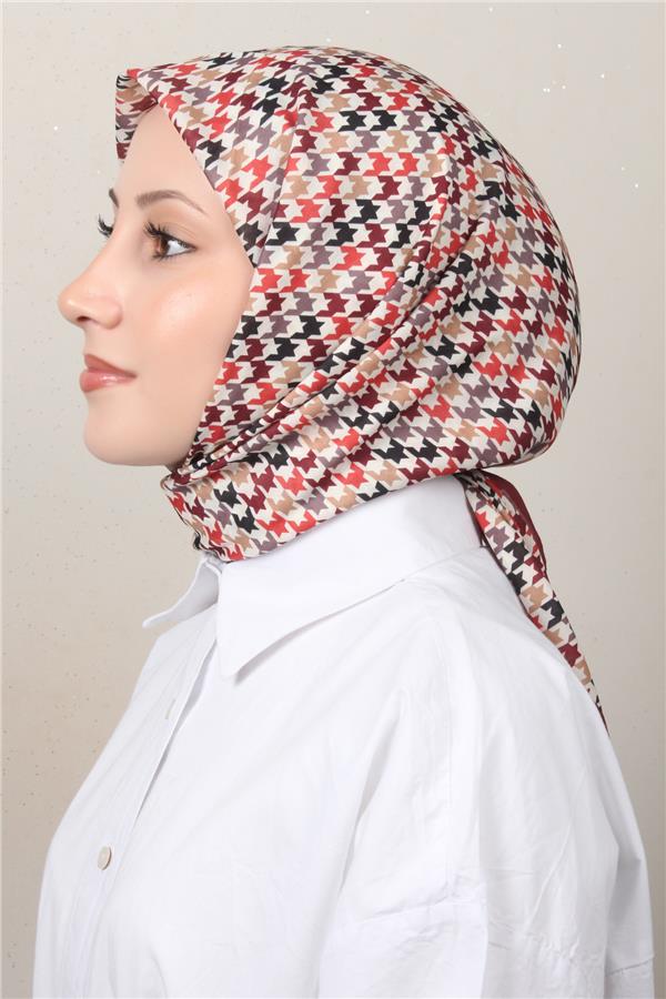 Silk Life Soft Pamuk Eşarp 4140-3 Bordo 