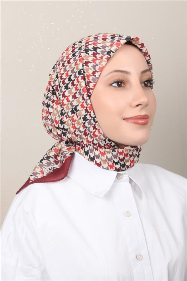 Silk Life Soft Pamuk Eşarp 4140-3 Bordo 