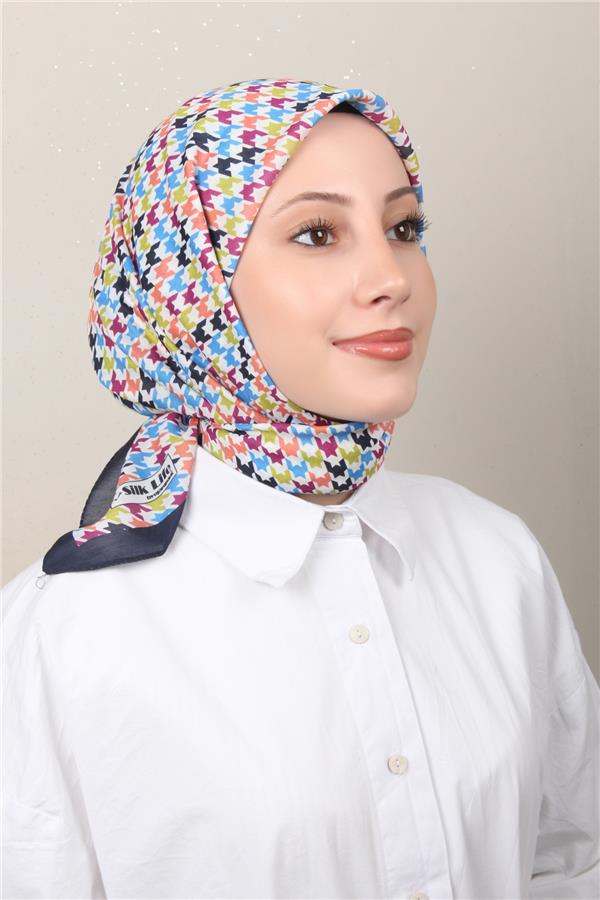 Silk Life Soft Pamuk Eşarp 4140-5 Lacivert 