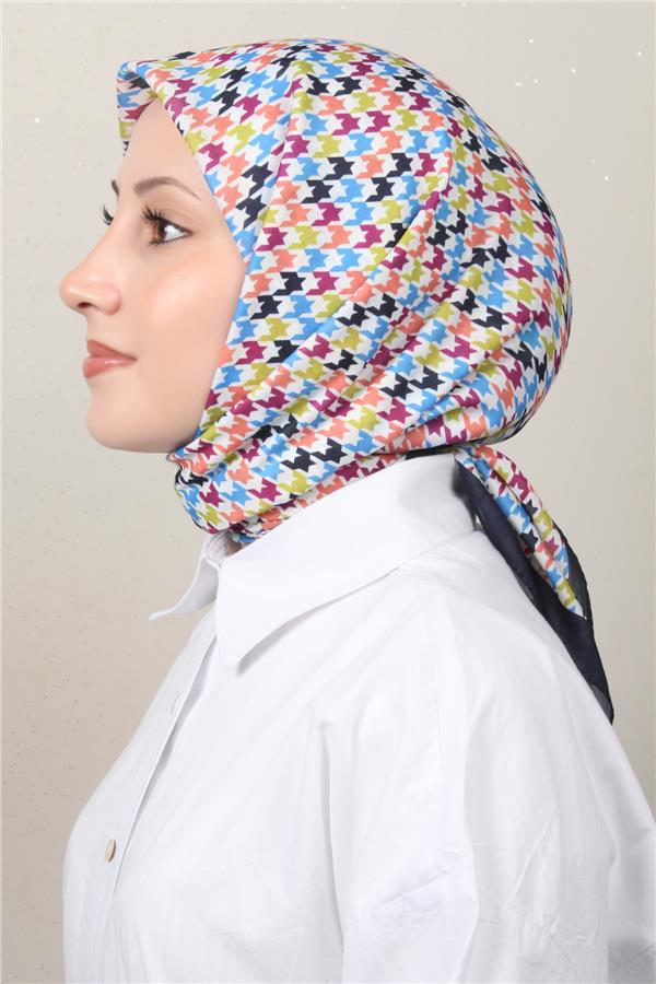 Silk Life Soft Pamuk Eşarp 4140-5 Lacivert 