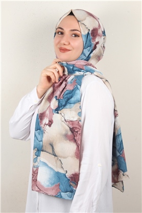 Soft Touch Şal 2744-2 Mavi-Pudra