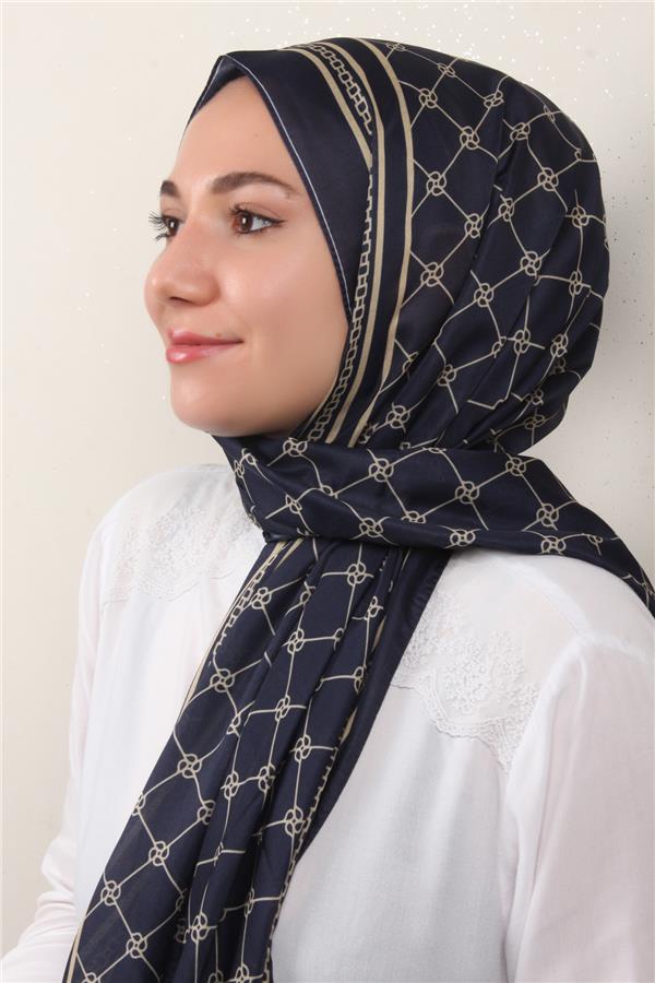 Soft Touch Şal 2764-9 Lacivert-Gold