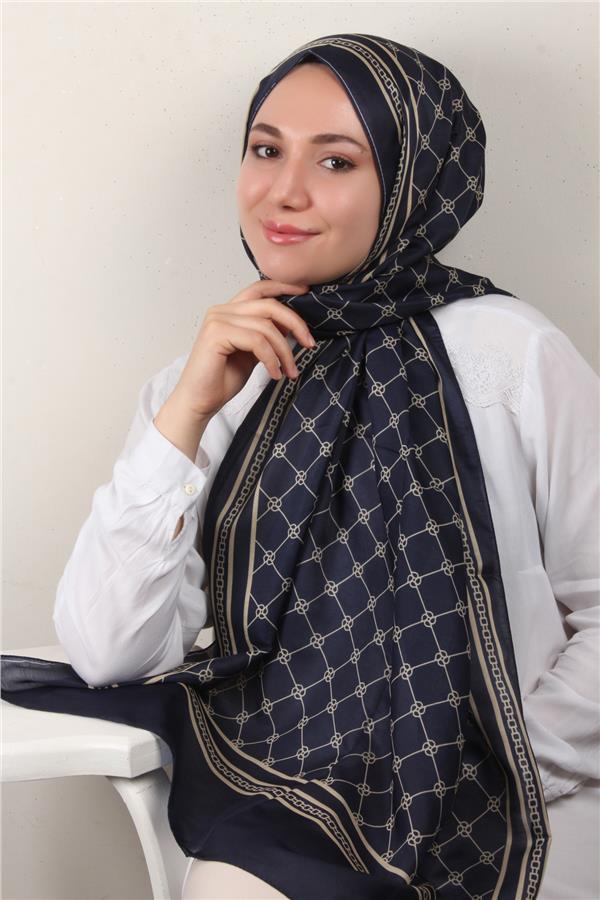 Soft Touch Şal 2764-9 Lacivert-Gold