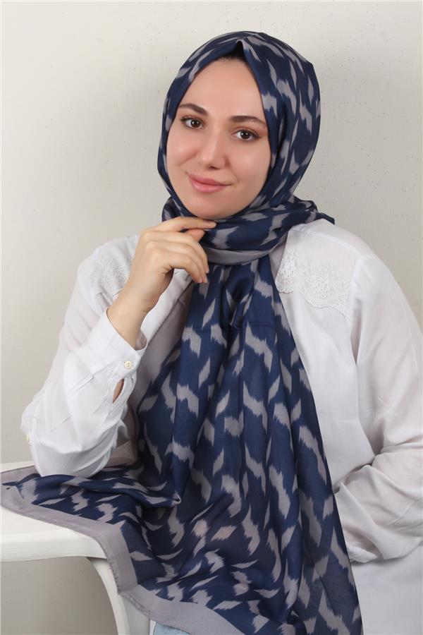 Soft Touch Şal 2776-10 Füme-Lacivert