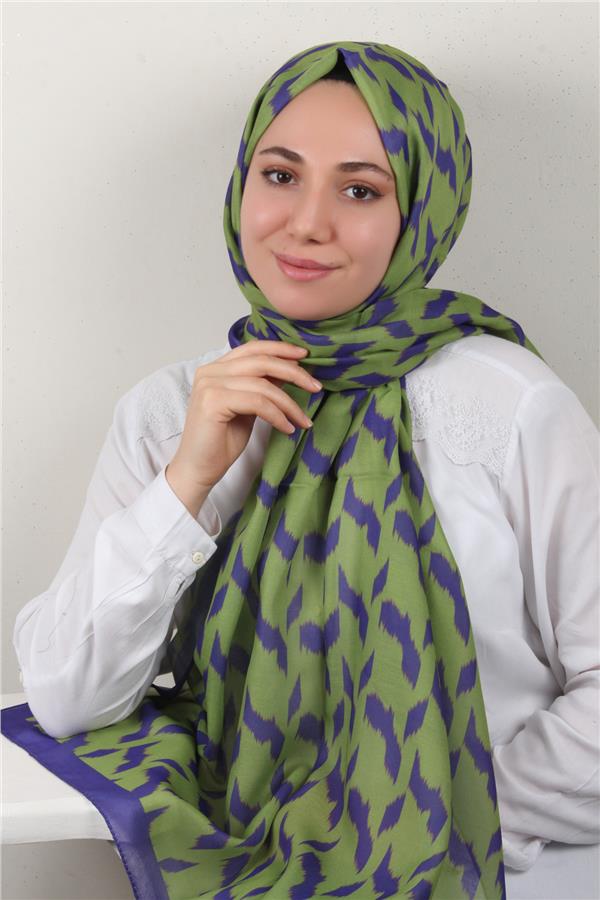 Soft Touch Şal 2776-24 Mor-Yeşil