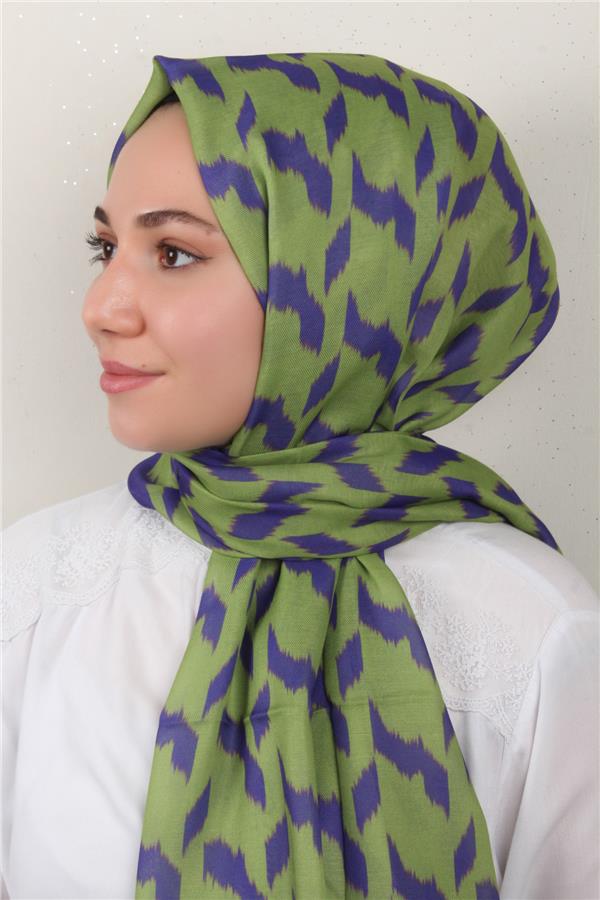 Soft Touch Şal 2776-24 Mor-Yeşil