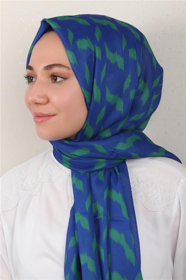 Soft Touch Şal 2776-25 Saks-Yeşil