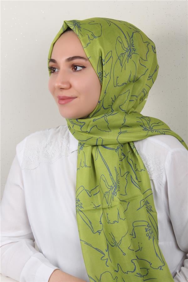 Soft Touch Şal 2777-1 Mor-Yeşil