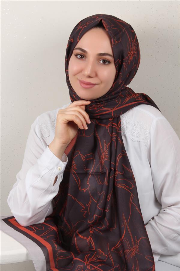 Soft Touch Şal 2777-10 Antrasit-Kiremit