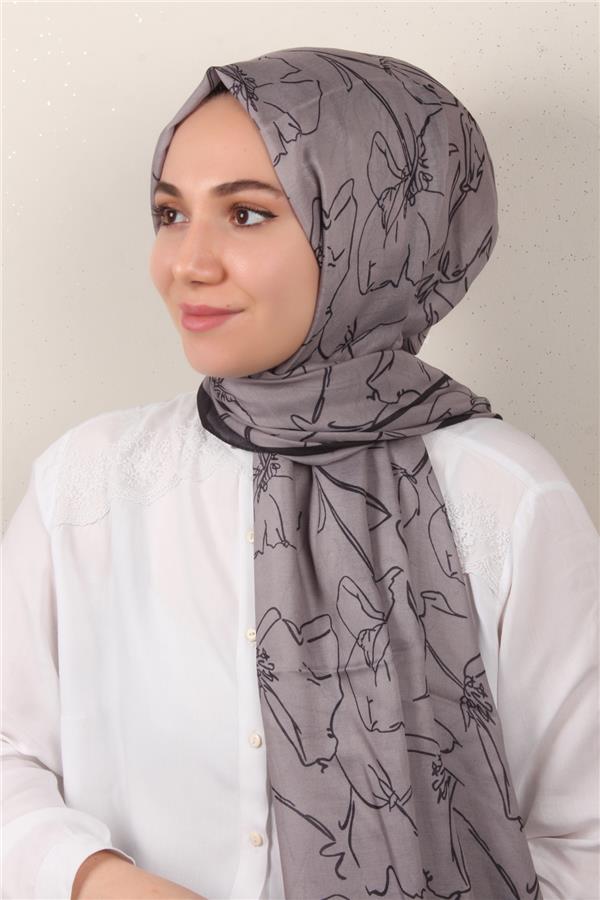 Soft Touch Şal 2777-2 Siyah-Füme