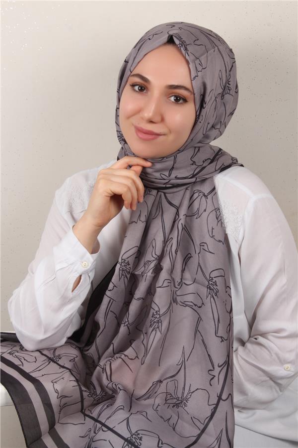 Soft Touch Şal 2777-2 Siyah-Füme