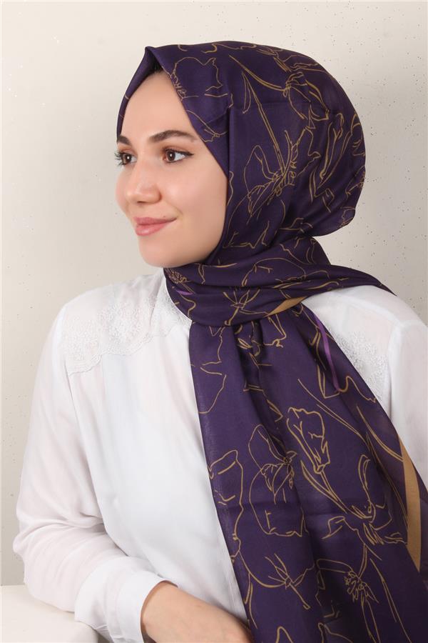 Soft Touch Şal 2777-21 Koyu Mor