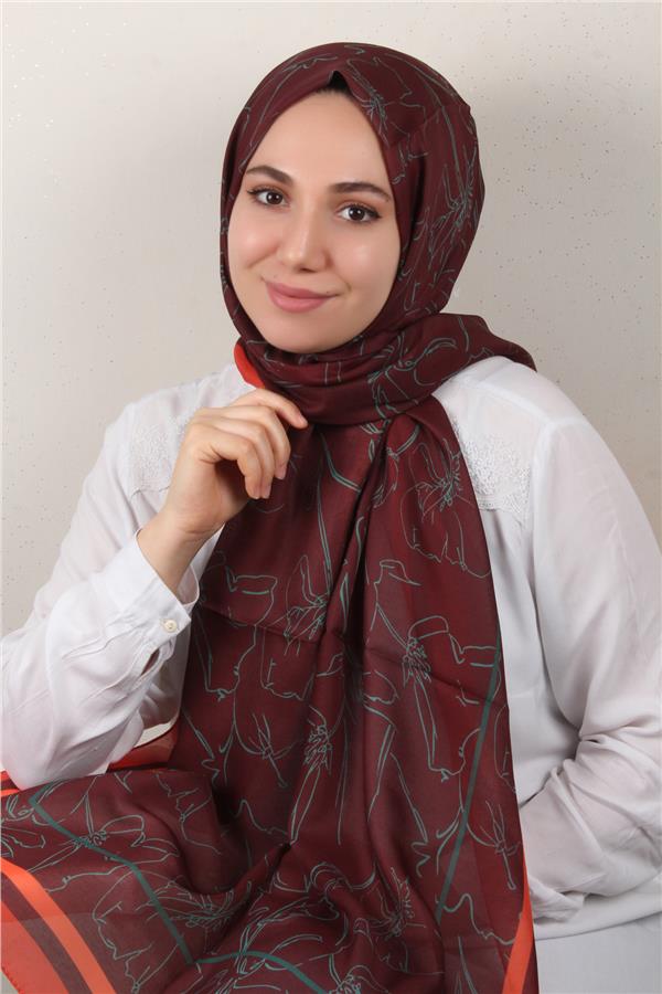 Soft Touch Şal 2777-5 Koyu Taba-Turuncu