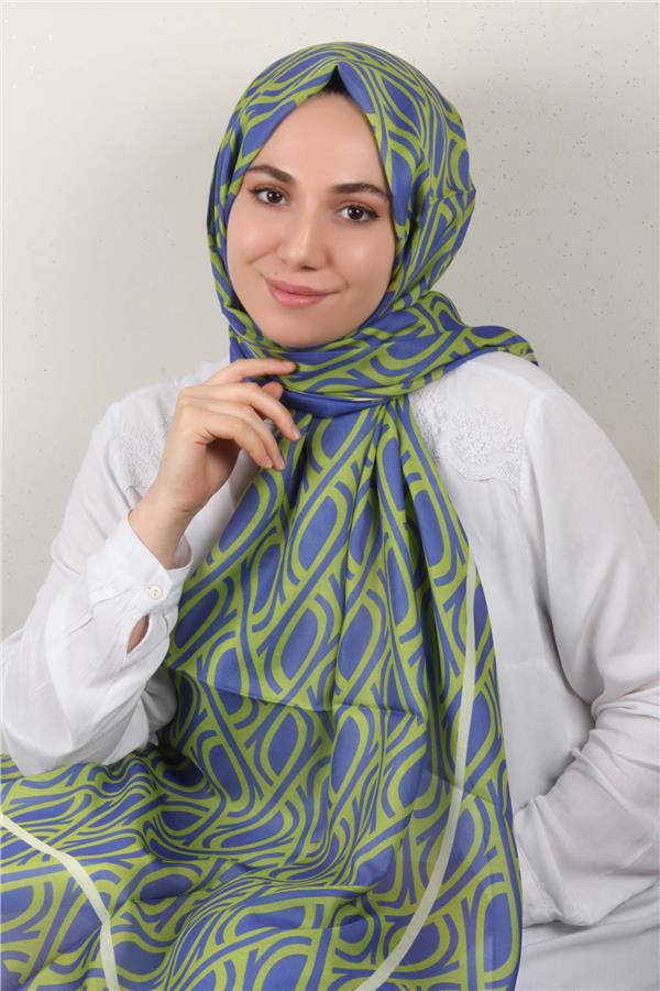 Soft Touch Şal 2778-1 Yeşil-Mor