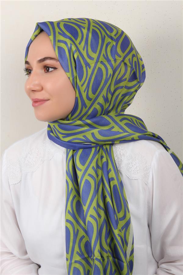 Soft Touch Şal 2778-1 Yeşil-Mor