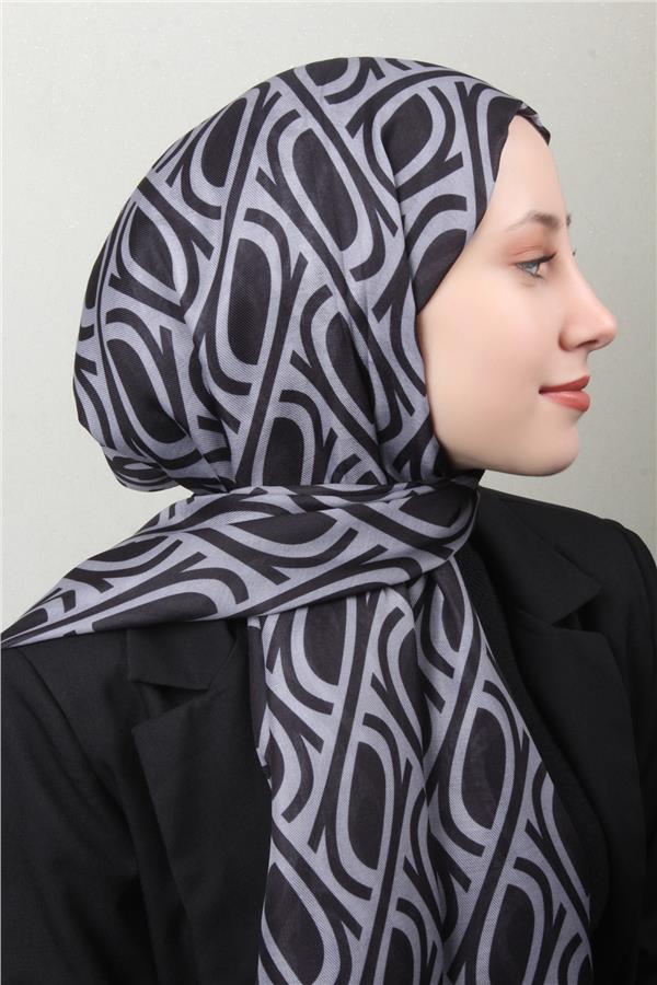 Soft Touch Şal 2778-12 Siyah-Gümüş