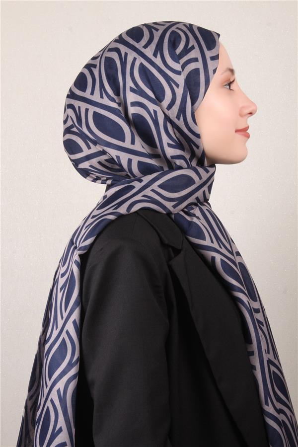 Soft Touch Şal 2778-14 Lacivert-Gri