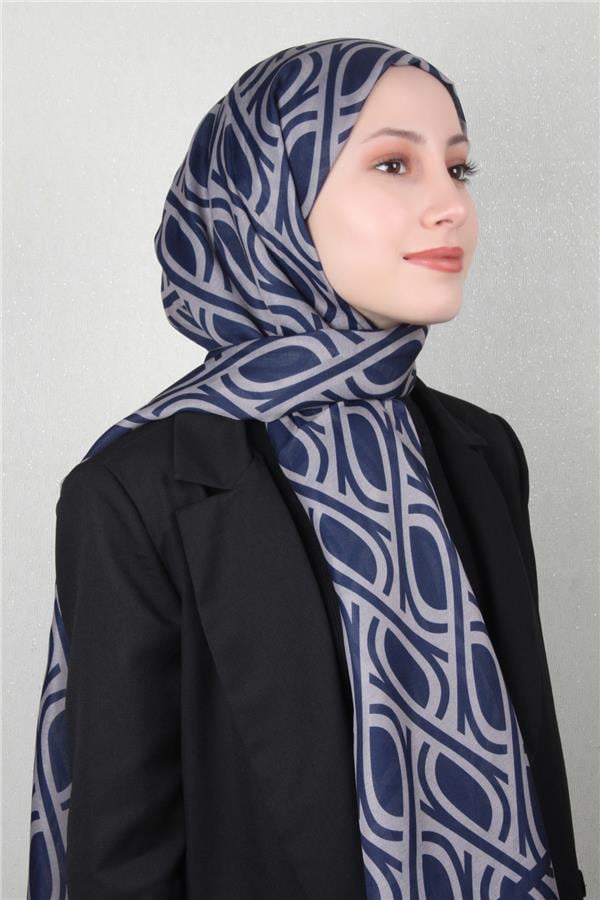 Soft Touch Şal 2778-14 Lacivert-Gri
