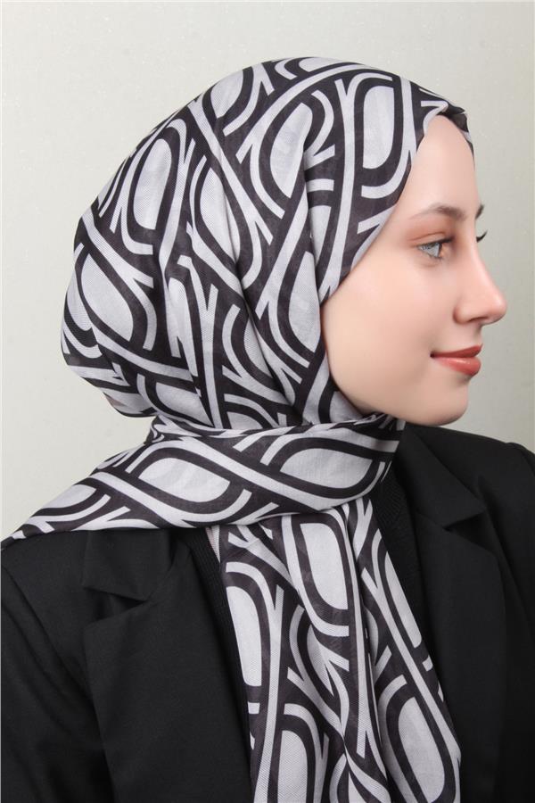 Soft Touch Şal 2778-22 Siyah-Vizon