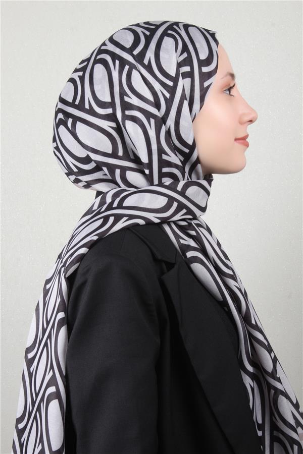 Soft Touch Şal 2778-22 Siyah-Vizon