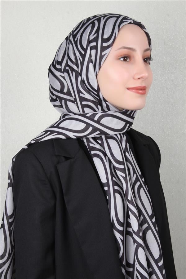 Soft Touch Şal 2778-22 Siyah-Vizon