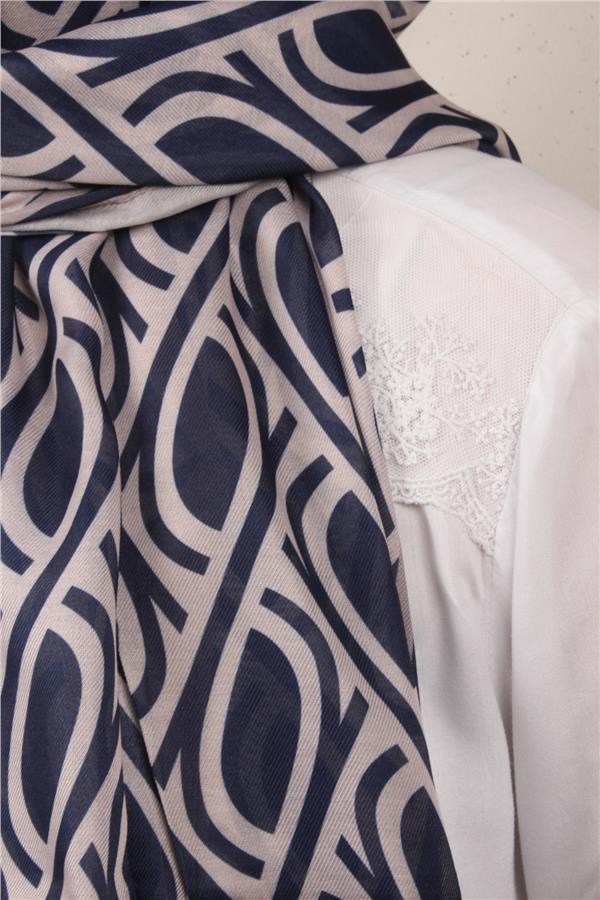 Soft Touch Şal 2778-8 Taş-Lacivert