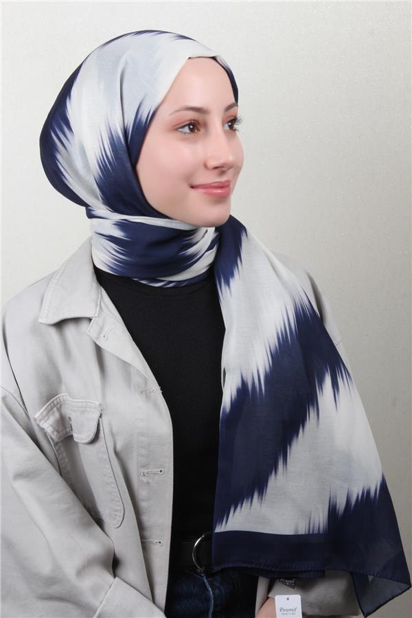 Soft Touch Şal 2779-5 Lacivert-Beyaz