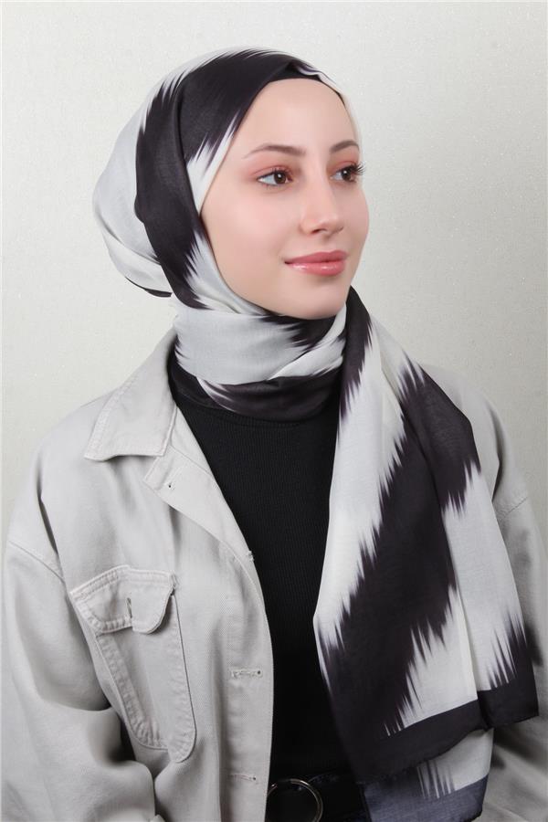 Soft Touch Şal 2779-9 Siyah-Beyaz
