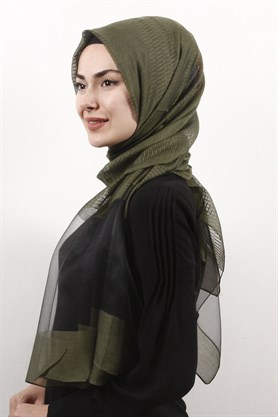 Style Tül Şal 1223-1 Haki 