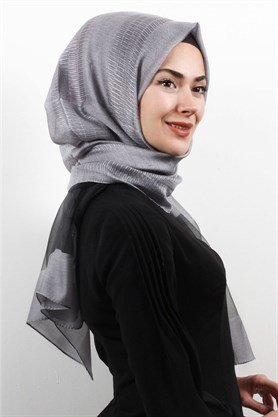Style Tül Şal 1223-6 Gri