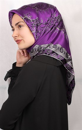 Sura Varaklı İpek Eşarp 4560-11