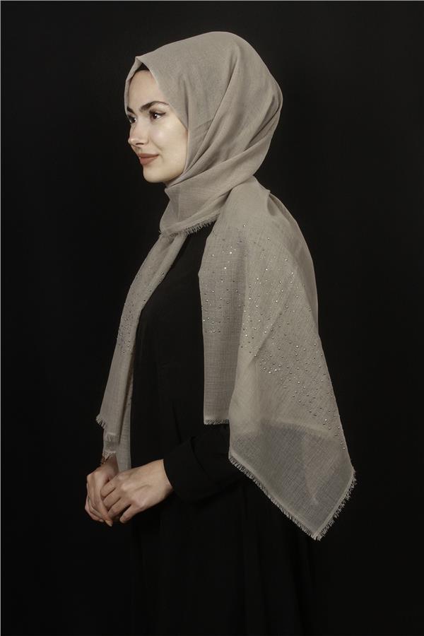 Taşlı Haiti Şal 2801-11 Vizon