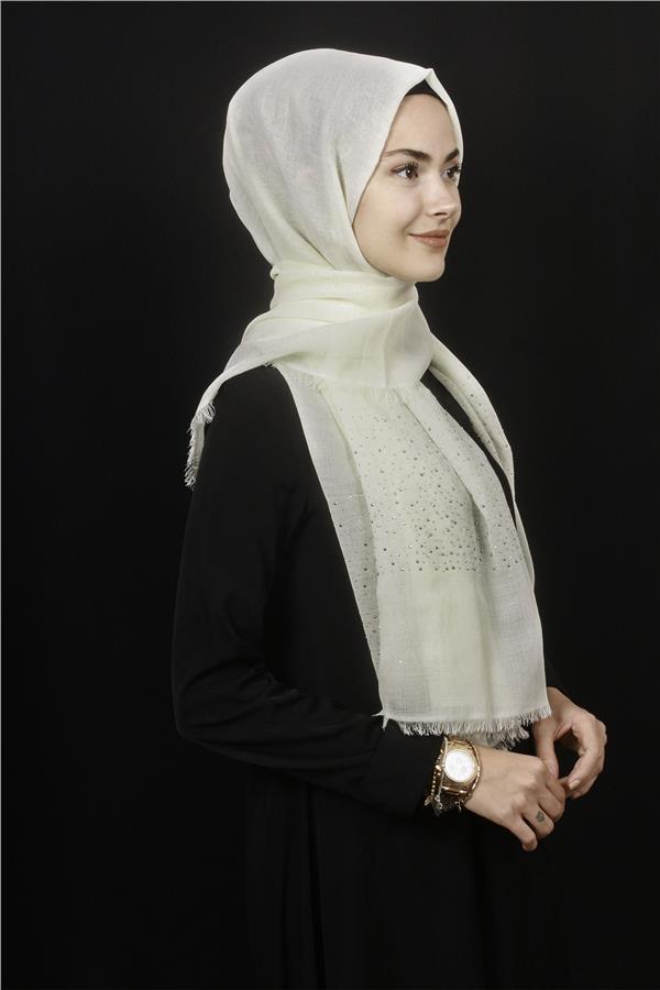 Taşlı Haiti Şal 2801-12 Kemik