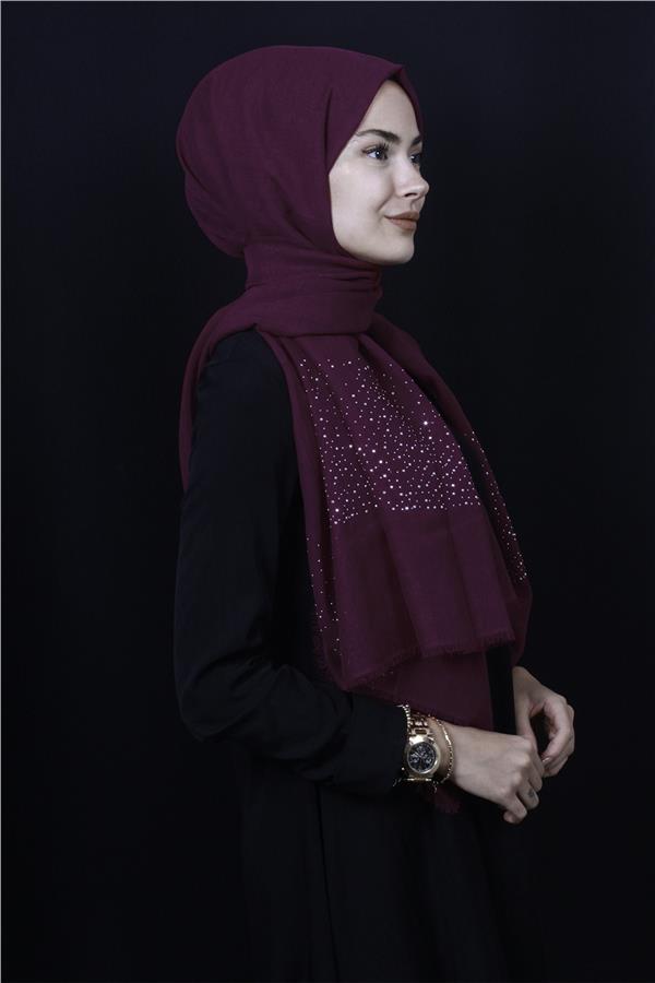 Taşlı Haiti Şal 2801-13 Fuşya