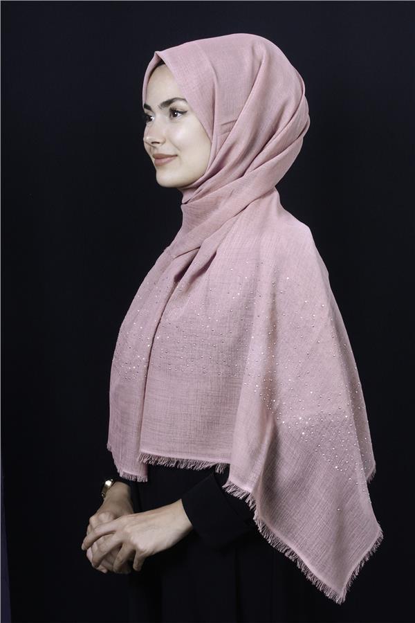 Taşlı Haiti Şal 2801-3 Pudra