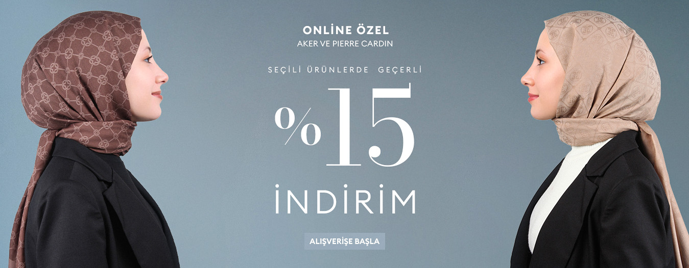 Online Özel %15 İndirim - Aker ve Armine marka Şal&Eşarp'larda